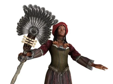 3D African witch Ilustração Stock