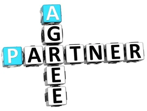 3d agree partner crossword Stock Illustration
