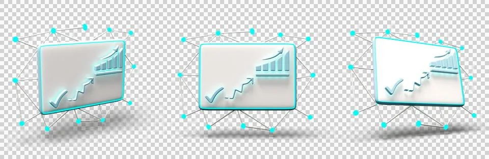 3D AI Analytics Dashboard Icon イラスト素材