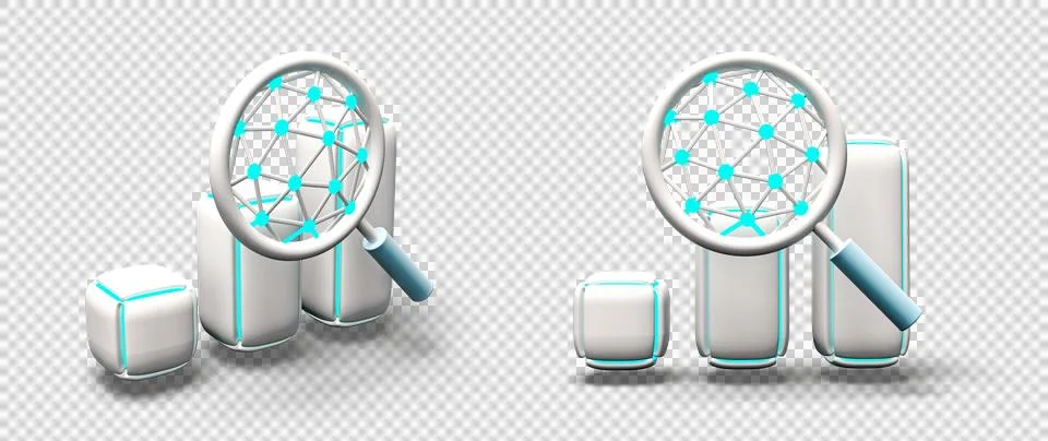 3D AI Chart icon イラスト素材