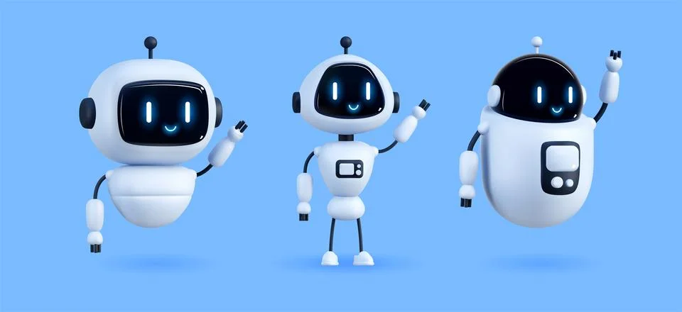 3d AI. Chat bot, robot artificial intelligence, chatbot icon, GPT symbol Illustrazione stock