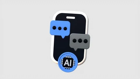 3D AI Chat Message Icon Animation Stock Footage 345980829