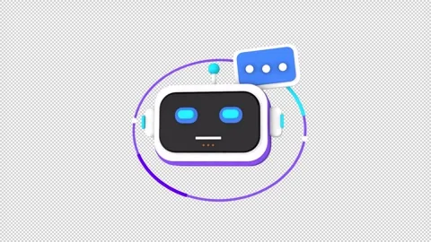 3D AI Chatbot Icon Animation Stock Footage 345980841