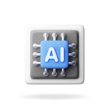 3d AI Chip isolated. Artificial intelligence Stockillustratie