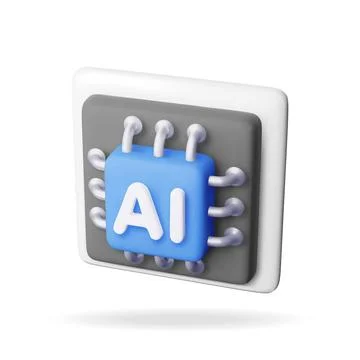 3d AI Chip isolated. Artificial intelligence Stock Illustration