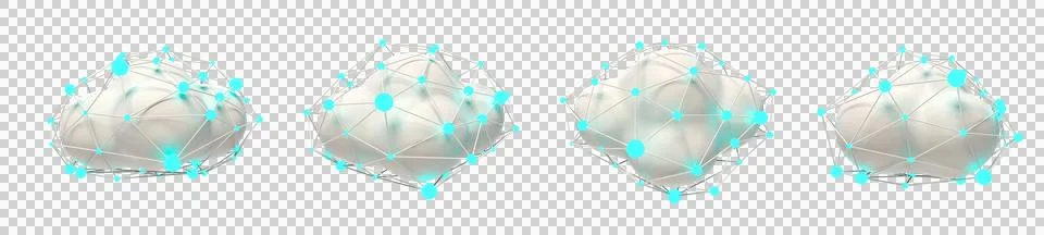3D AI Cloud Network Icon Illustrazione stock