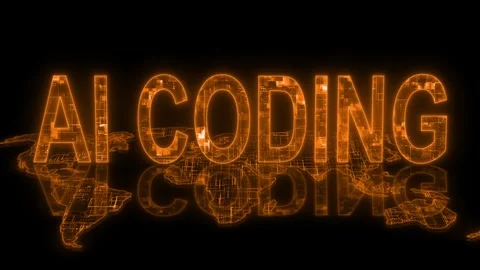 3d AI coding text technology earth map animation glowing orange Stock Footage 260688434