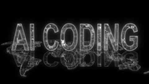 3d AI coding text technology earth map animation glowing white Stock Footage 260688483
