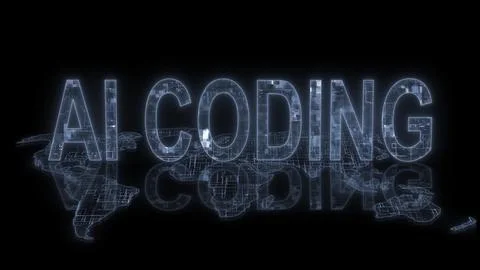 3d AI coding text technology earth map Stock Illustration