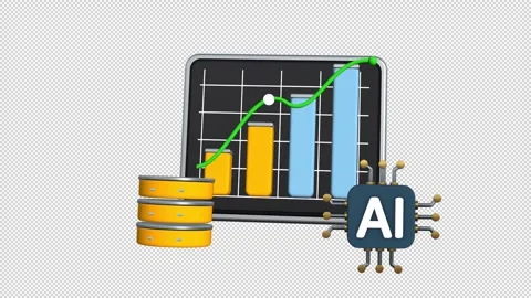 3D AI Data Analytics Icon Animation Stock Footage 345980838