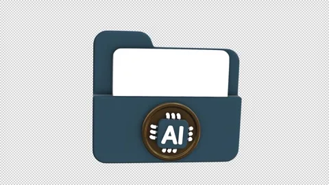 3D AI File Folder Icon Animation Stock Footage 345980830