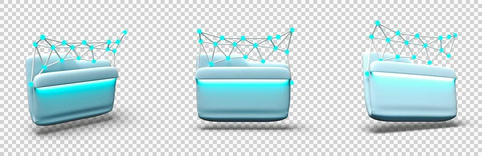 3D AI Folder Icon Stockillustratie