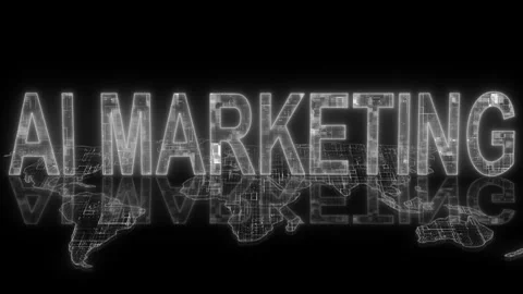 3d AI marketing text technology earth map animation white glow Stock Footage 260593751