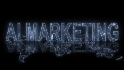 3d AI marketing text technology earth map Stock Illustration