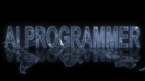 3d AI programmer text technology earth map animation Stock Footage 260688993
