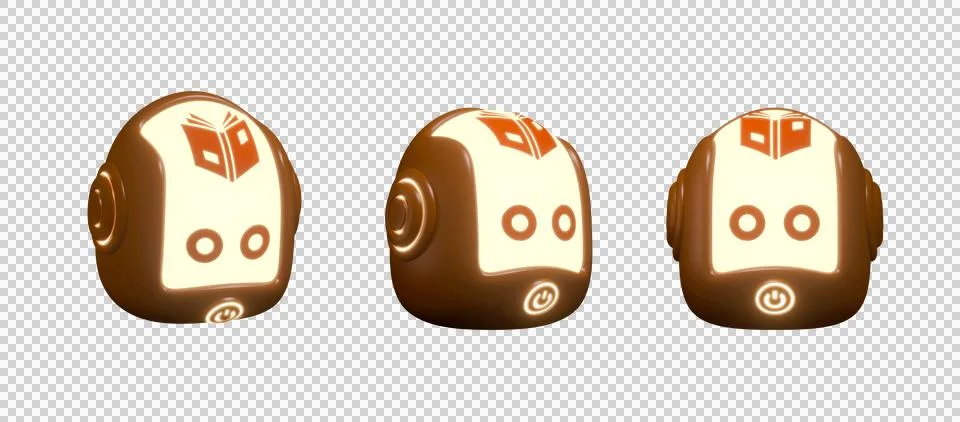 3D AI Robot Tutor Icon Stock Illustration