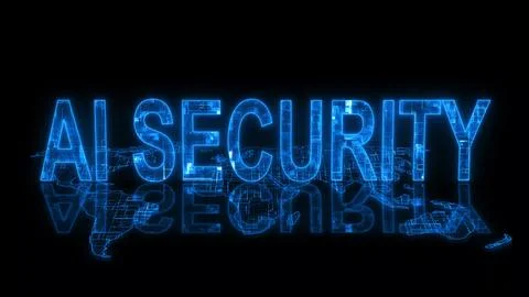3d AI security text technology earth map glowing Stock Photos