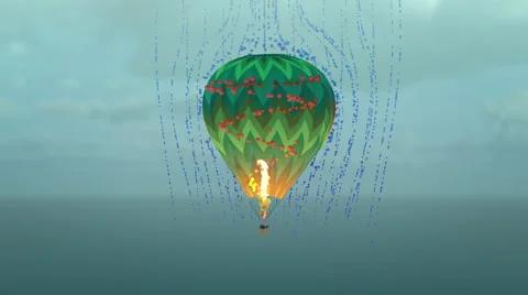 3D. Air density outside of the balloon and inside balloon 4K. Ultra HD. Stock Footage 57681289