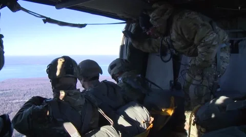 3d Air Support Operations Squadron Parachute Jump Stock Footage 49934002