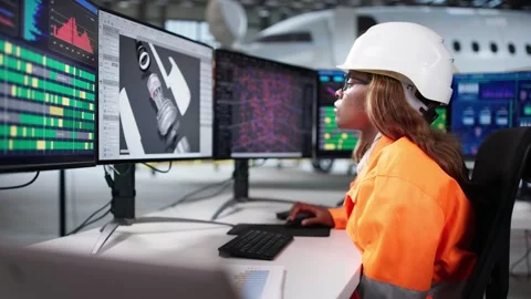 3D Aircraft Design Maintenance Using Computer Screen 스톡 동영상 309951099