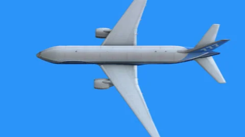 3D AIRLINER transitions. Alpha matte Video stock 34348294