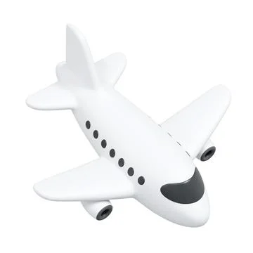 3D Airplane Icon Isolated on White Stock Illustration