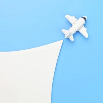 3D airplane leaving path and changing direction 스톡 일러스트