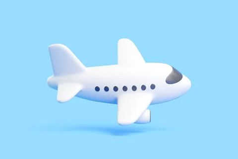 3D Airplane Side View Illustration Stock Illustration