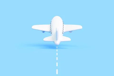 3D Airplane Top View Takeoff Concept Stock Illustration
