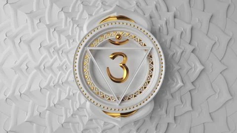 3d ajna third eye chakra rotating, awareness esoteric looped background Stock Footage 132719492