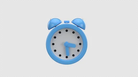 3D alarm clock icon time management, scheduling, deadlines, punctuality, re.. Stock Footage 310602039