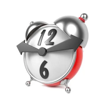 3d Alarm Clock Isolated on White. Stockillustratie