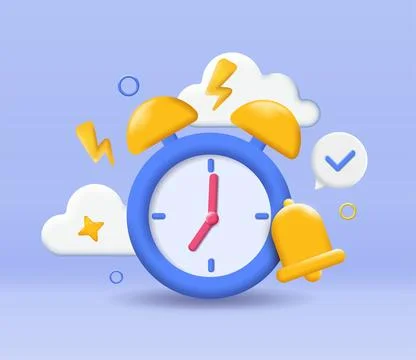 3D alarm clock vector Stock Illustration