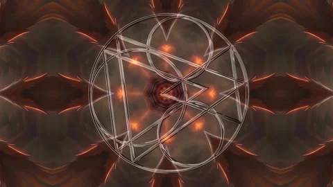 3D Alchemical Triangle Fractal Loop - Sacred Geometry VJ 4K60 Stock Footage 333490076