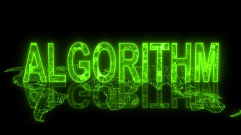 3d algorithm text technology earth map animation green glow Video stock 260360258