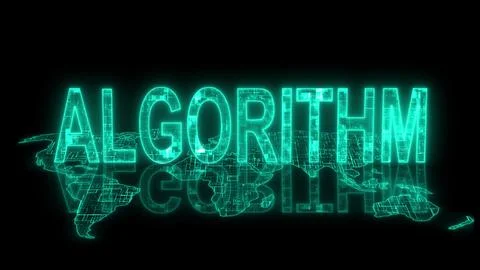 3d algorithm text technology earth map cyan glow Stock Illustration