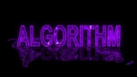 3d algorithm text technology earth map purple glow Stock Illustration
