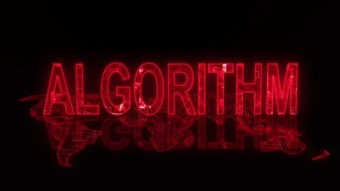 3d algorithm text technology earth map red glow Stock Illustration