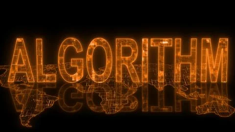 3d algorithm text technology earth map glow Stock Photos