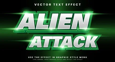 3d Alien Attack gradient editable text effect 스톡 일러스트