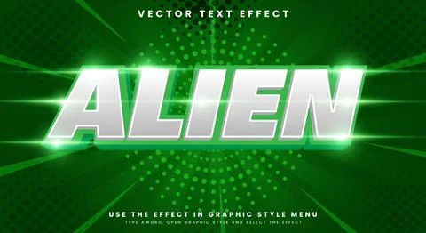 3d Alien gradient editable text effect Illustrazione stock