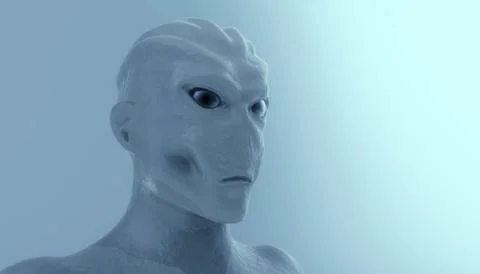 3d alien portrait Stock Illustration