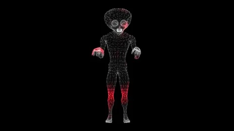 3D Alien Scan. UFO futuristic concept. Alien Scanning Interface. HUD Scull Stock Footage 244743758