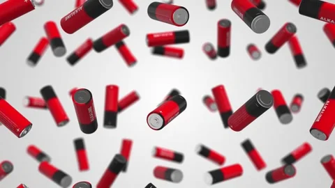 3D Alkaline Batteries Falling Animation.... | Stock Video | Pond5