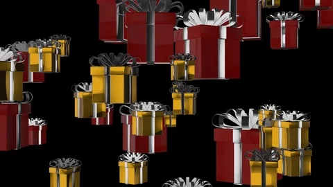 3D alpha animation present box gift for holiday Christmas background 4k Stockbeeldmateriaal 71165682