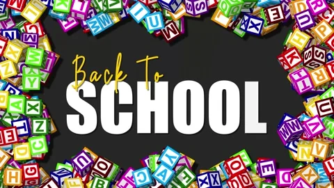3D Alphabet Blocks Reveal Back to School Text That Appears Stock Footage 201865967