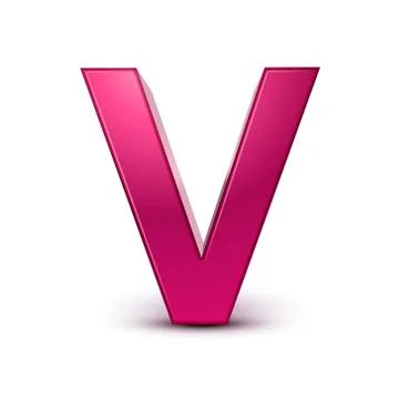 3d alphabet pink v Stock Illustration