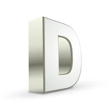 3d alphabet silver d Stock Illustration
