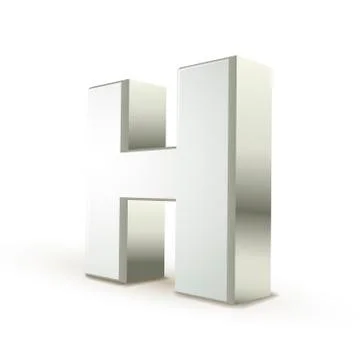 3d alphabet silver h Illustrazione stock