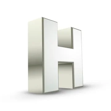 3d alphabet silver h Stock Illustration